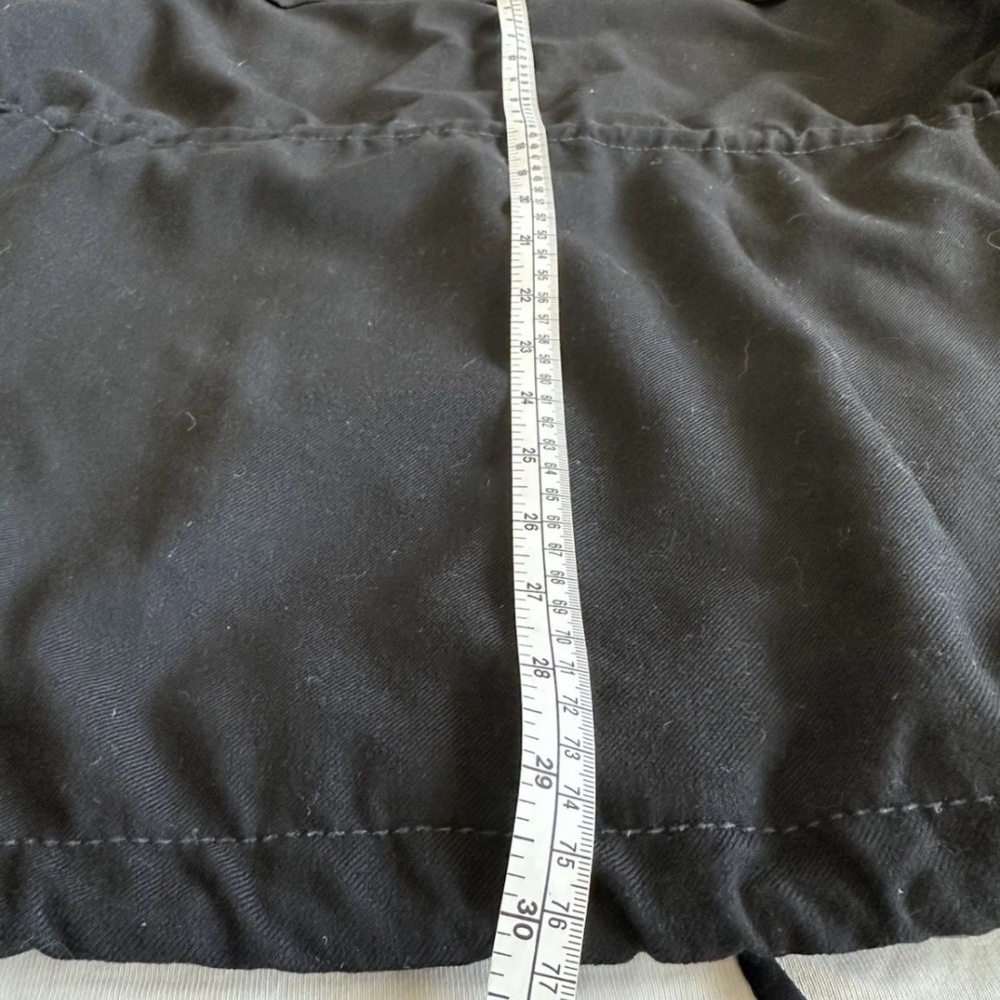 Tory Burch XL Black Zip up Drawstring bottom light Jacket utility coat Size 14 - Picture 5 of 11